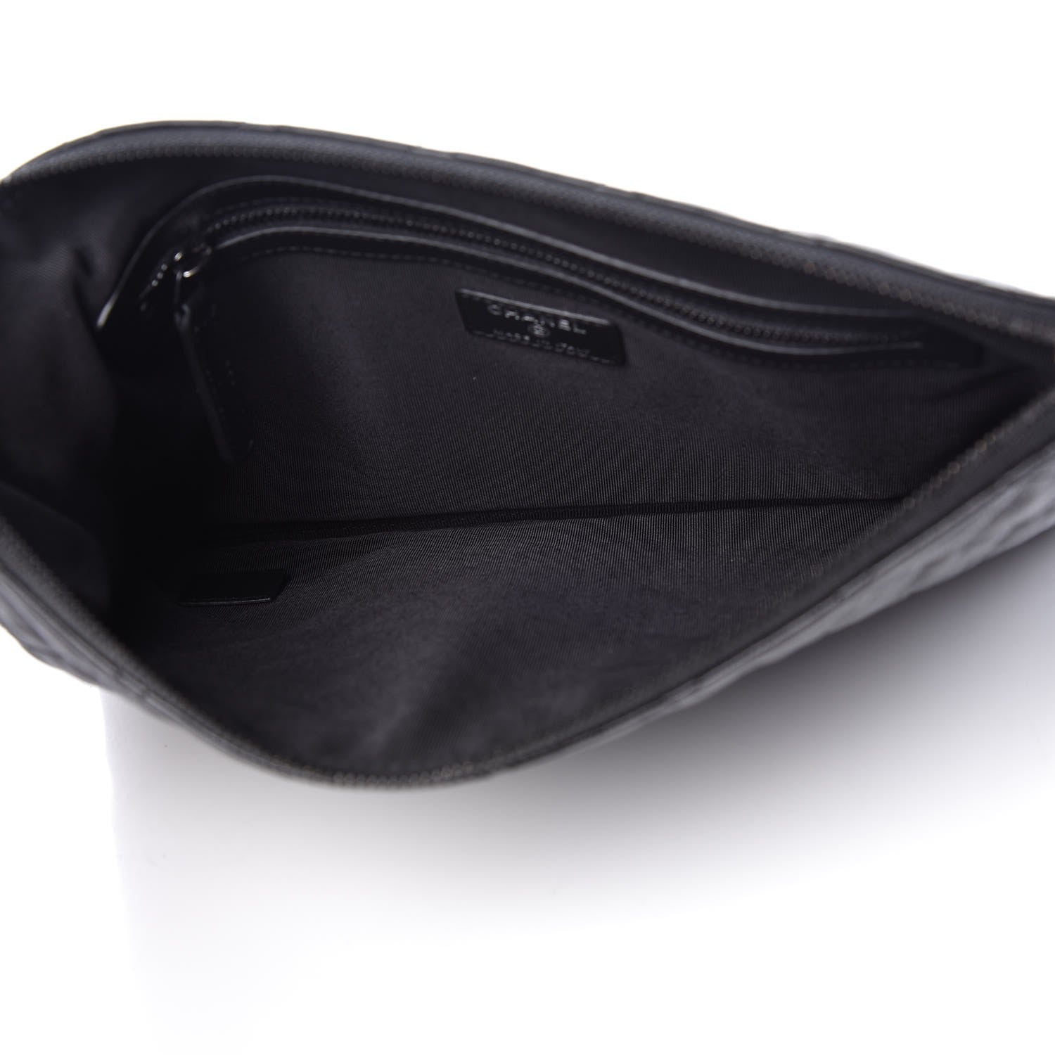Chanel Crumpled Calfskin Quilted Medium Cosmetic Case So Black 5 of 8
