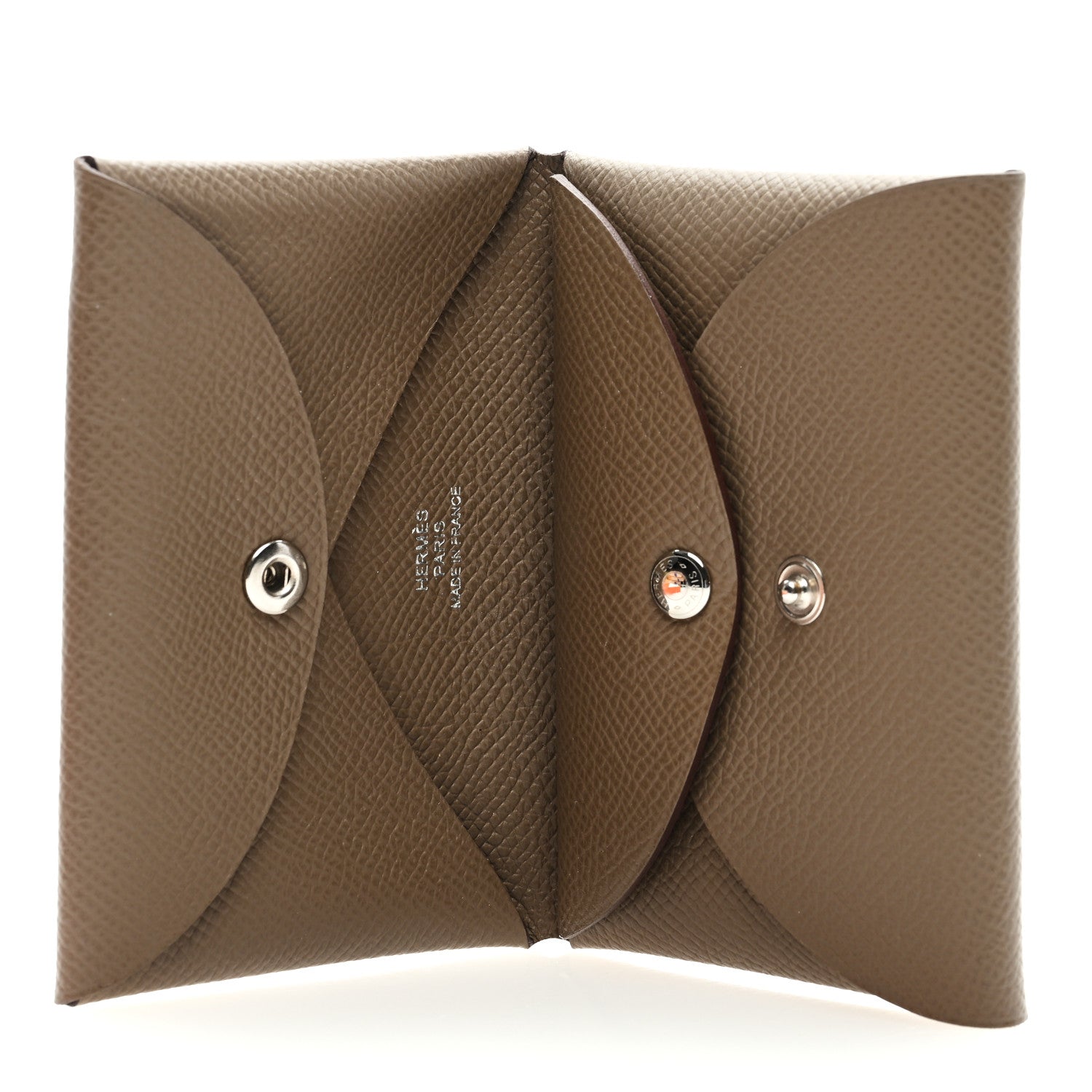 Hermes Epsom Calvi Duo Card Case Etoupe 5 of 6