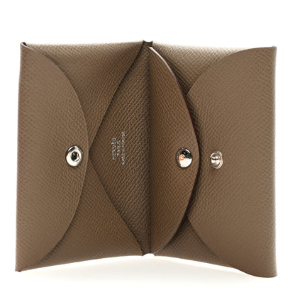 Hermes Epsom Calvi Duo Card Case Etoupe 5 of 6