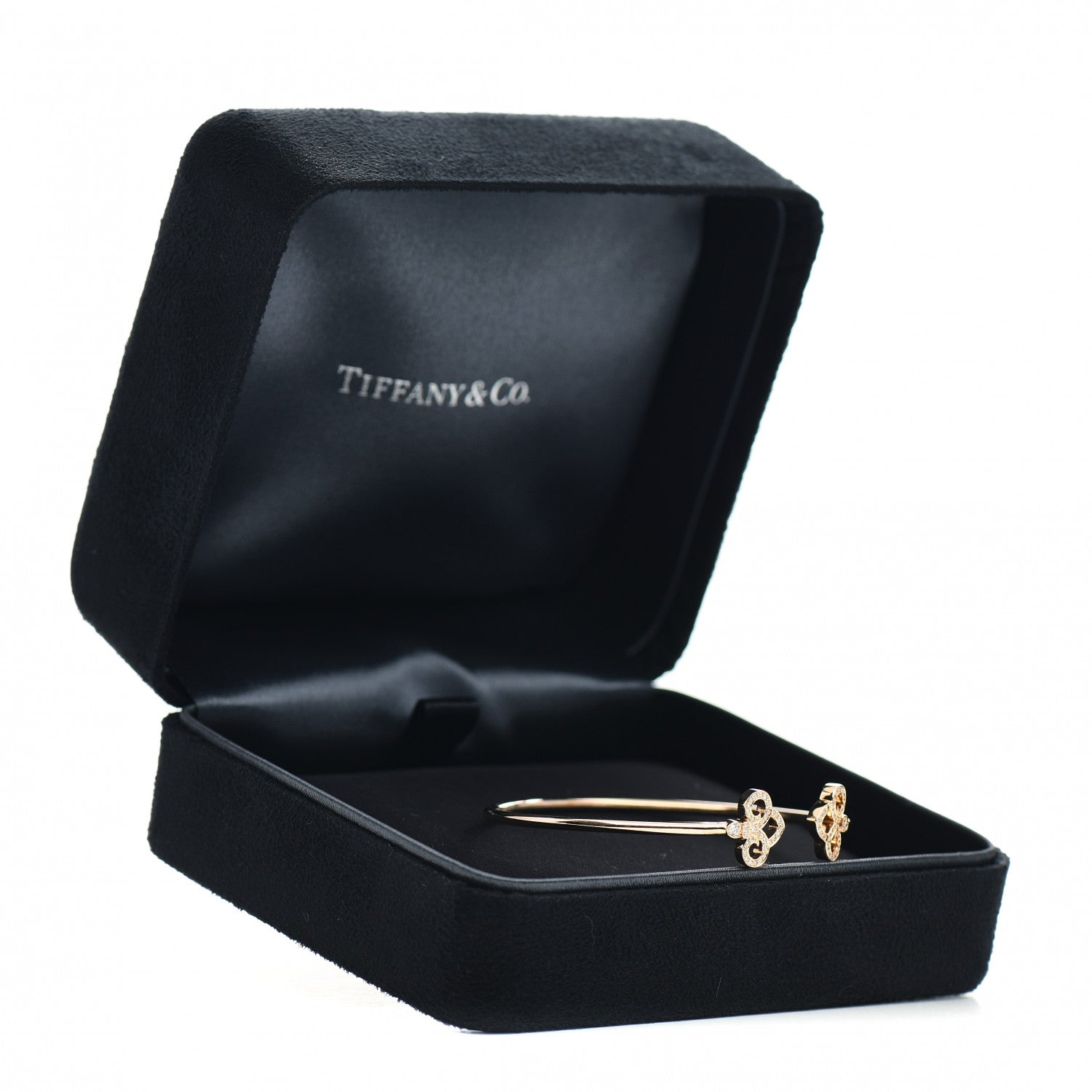 Tiffany 18K Rose Gold Diamond Fleur De Lis Wire Bracelet 5 of 5