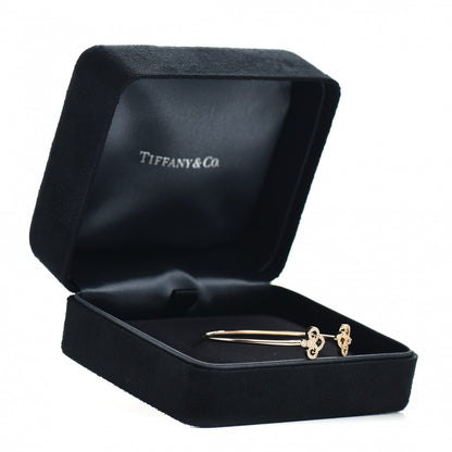 Tiffany 18K Rose Gold Diamond Fleur De Lis Wire Bracelet 5 of 5