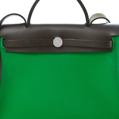 Hermes Vache Hunter Toile Herbag Zip 31 PM Bambou Kaki 9 of 14