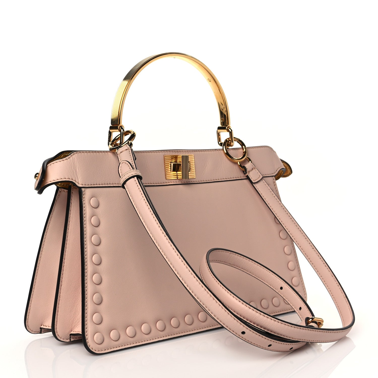 Fendi Vitello King Medium Peekaboo I SEE U East West Satchel Light Rose Gold 3 of 9