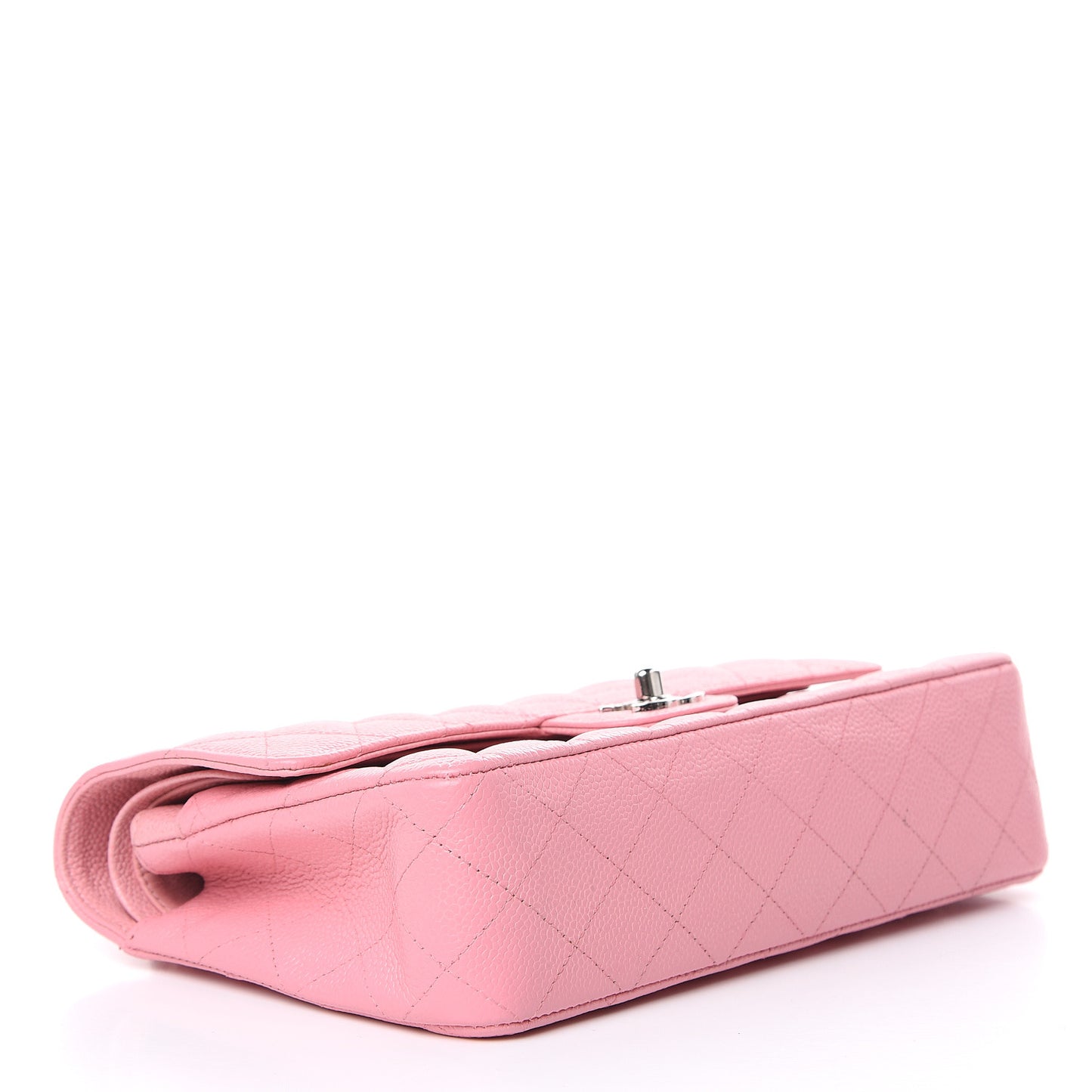 Caviar Quilted Medium Double Flap Pink