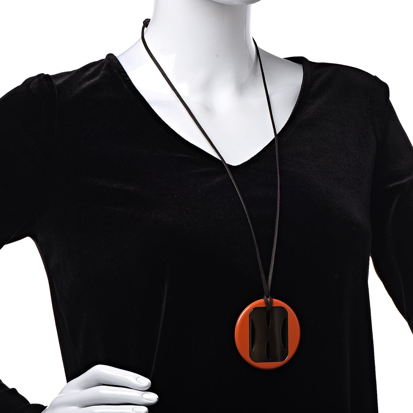 Buffalo Horn Lacquer Tonkin Necklace Orange