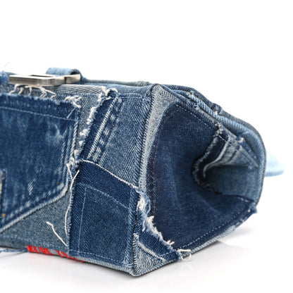 Balenciaga Denim Patchwork Small Hourglass Top Handle Bag Washed Blue 7 of 7