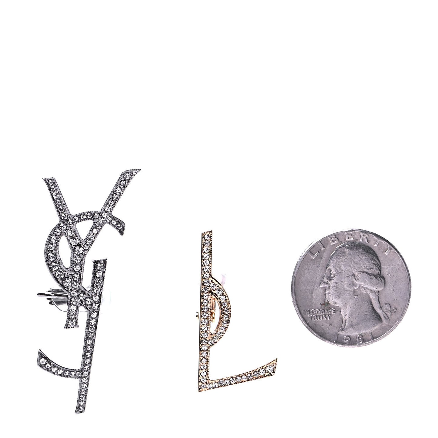 Metal Brass Crystal Deconstructed Opyum Clip On Earrings Ruthenium Gold