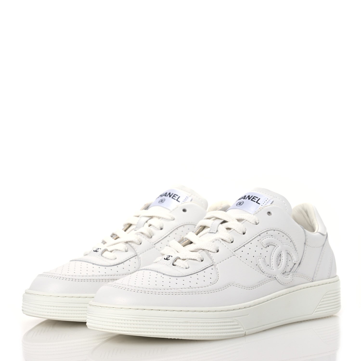 Chanel Calfskin CC Womens Sneakers 41.5 White 3 of 12