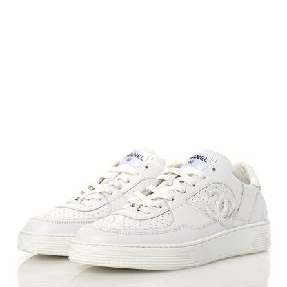 Chanel Calfskin CC Womens Sneakers 41.5 White 3 of 12