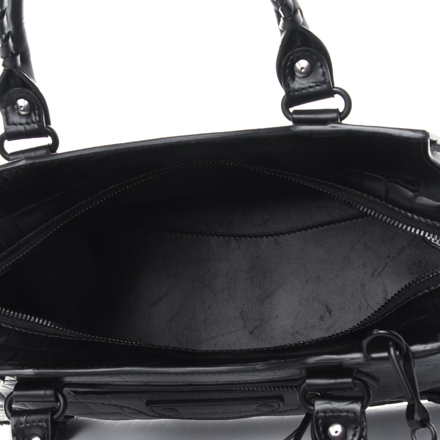 Balenciaga Semi Shiny Calfskin Crocodile Embossed Neo Classic Black Hardware S City Black 4 of 4