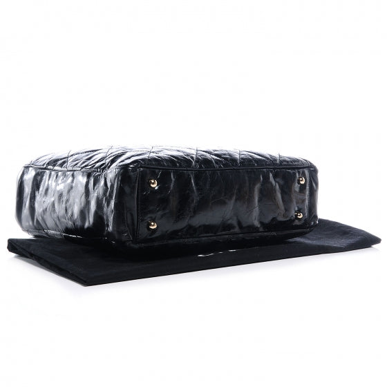 Chanel Glazed Calfskin Portobello Tote Black Beige 4 of 8