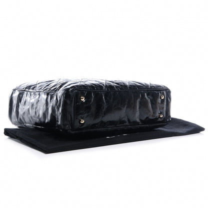 Chanel Glazed Calfskin Portobello Tote Black Beige 4 of 8