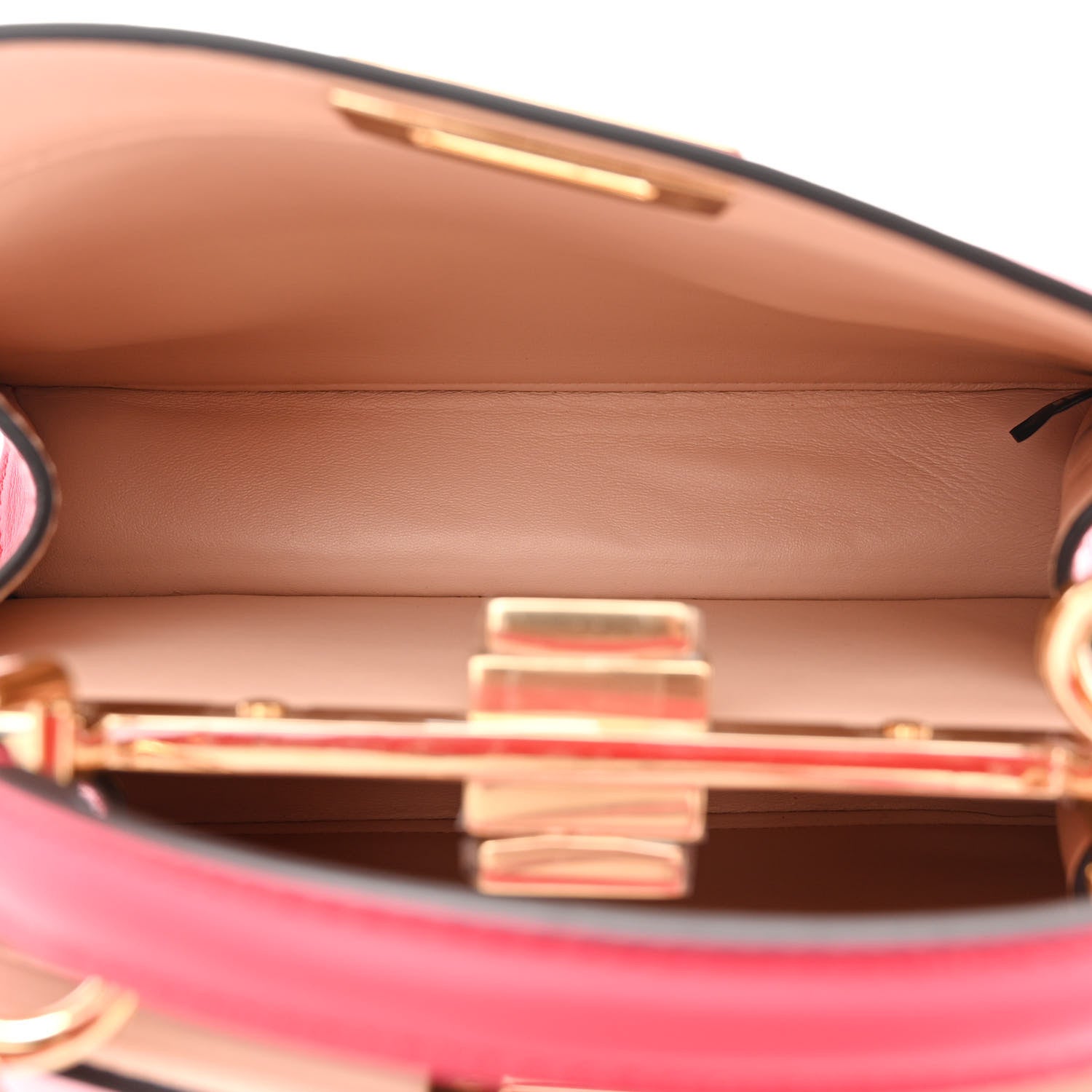 Fendi Vitello Seta Shiny Nappa Small Peekaboo I SEE U Satchel Lampone Light Rose 6 of 12