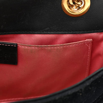Gucci Velvet Matelasse Mini GG Marmont Shoulder Bag Black 15 of 25