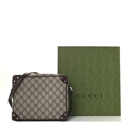 Gucci GG Supreme Monogram Textured Calfskin Square Messenger Bag Beige Ebony New Acero 12 of 12