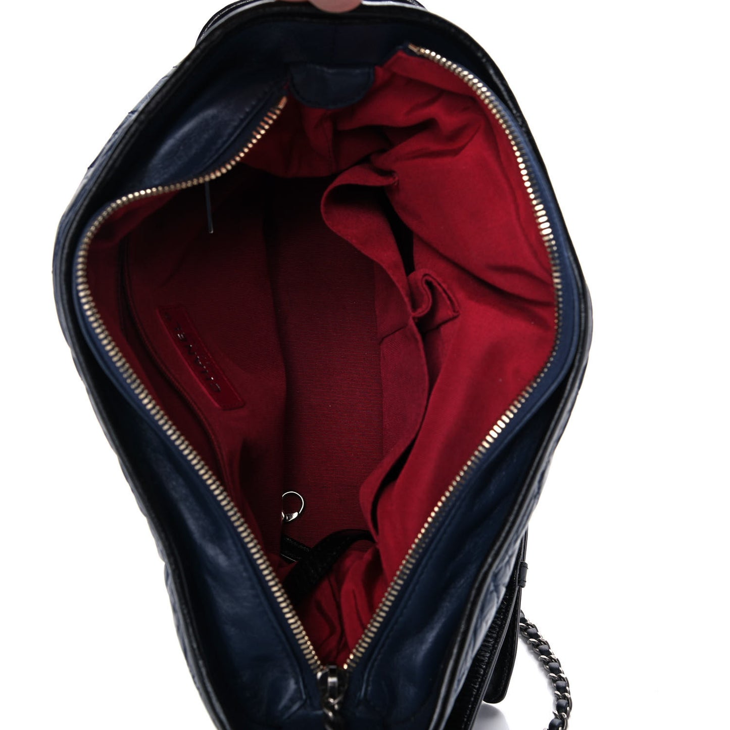 Aged Calfskin Quilted Medium Gabrielle Hobo Navy Black