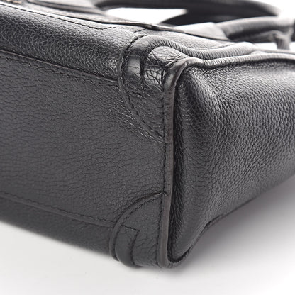 Celine Drummed Calfskin Nano Luggage Black 9 of 9