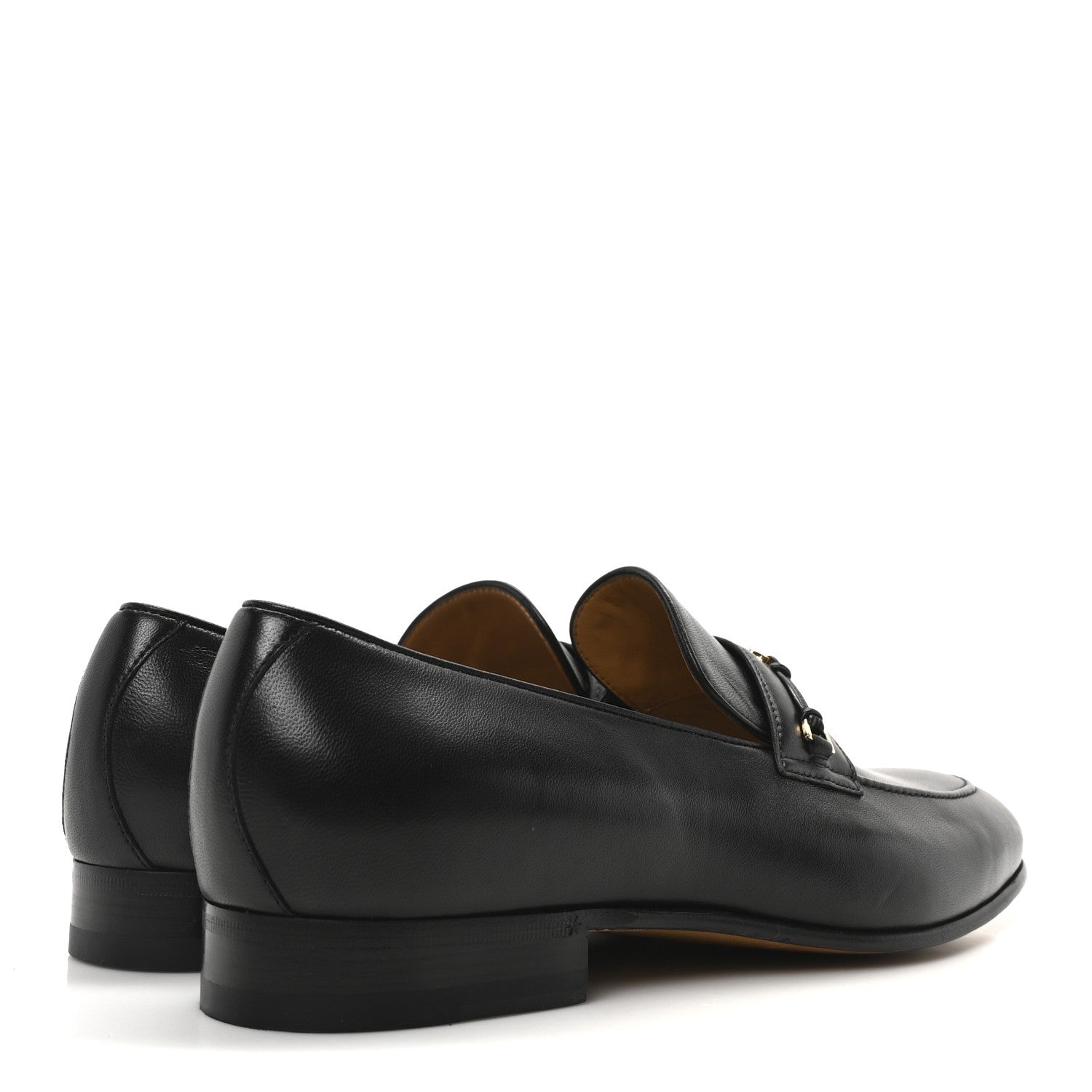 Gucci Lambskin Mens Interlocking G Loafers 10 Black 5 of 9