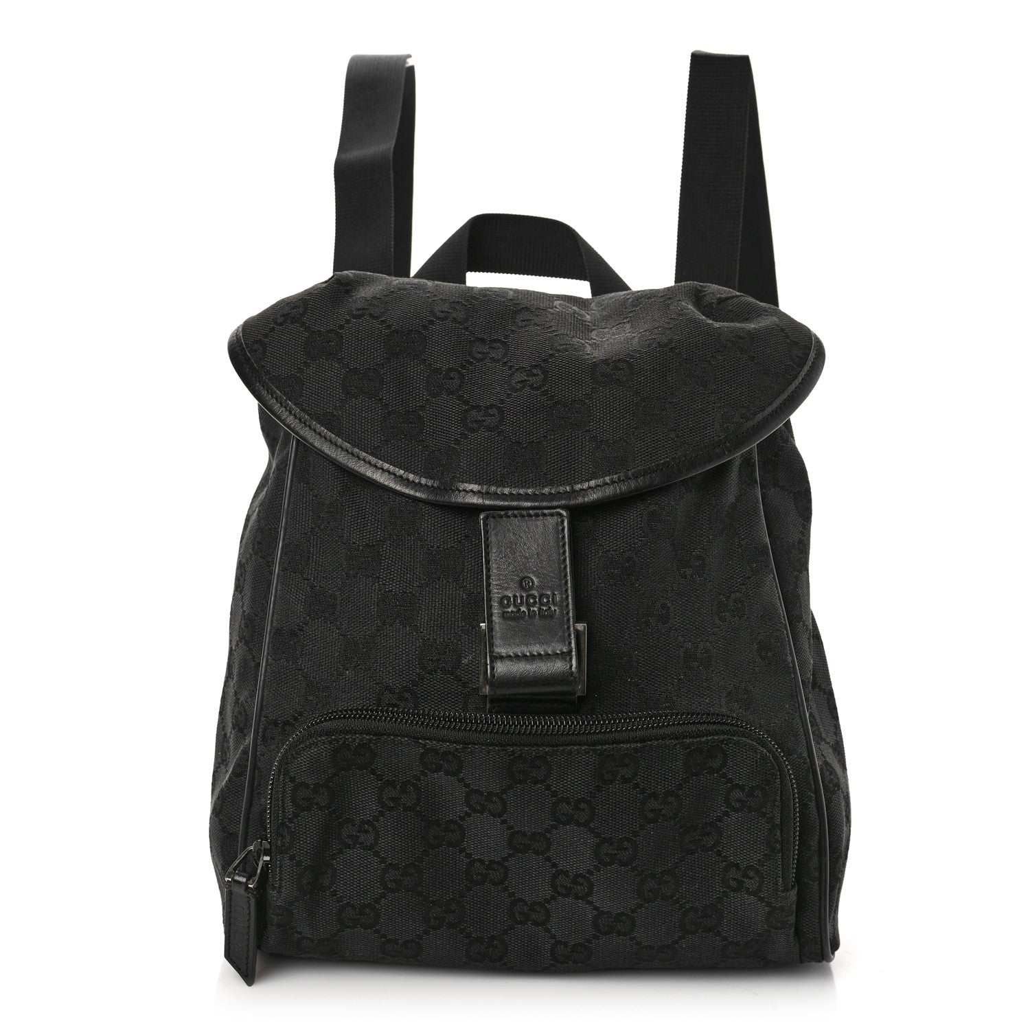 Gucci Monogram Flap Backpack Black 1 of 8