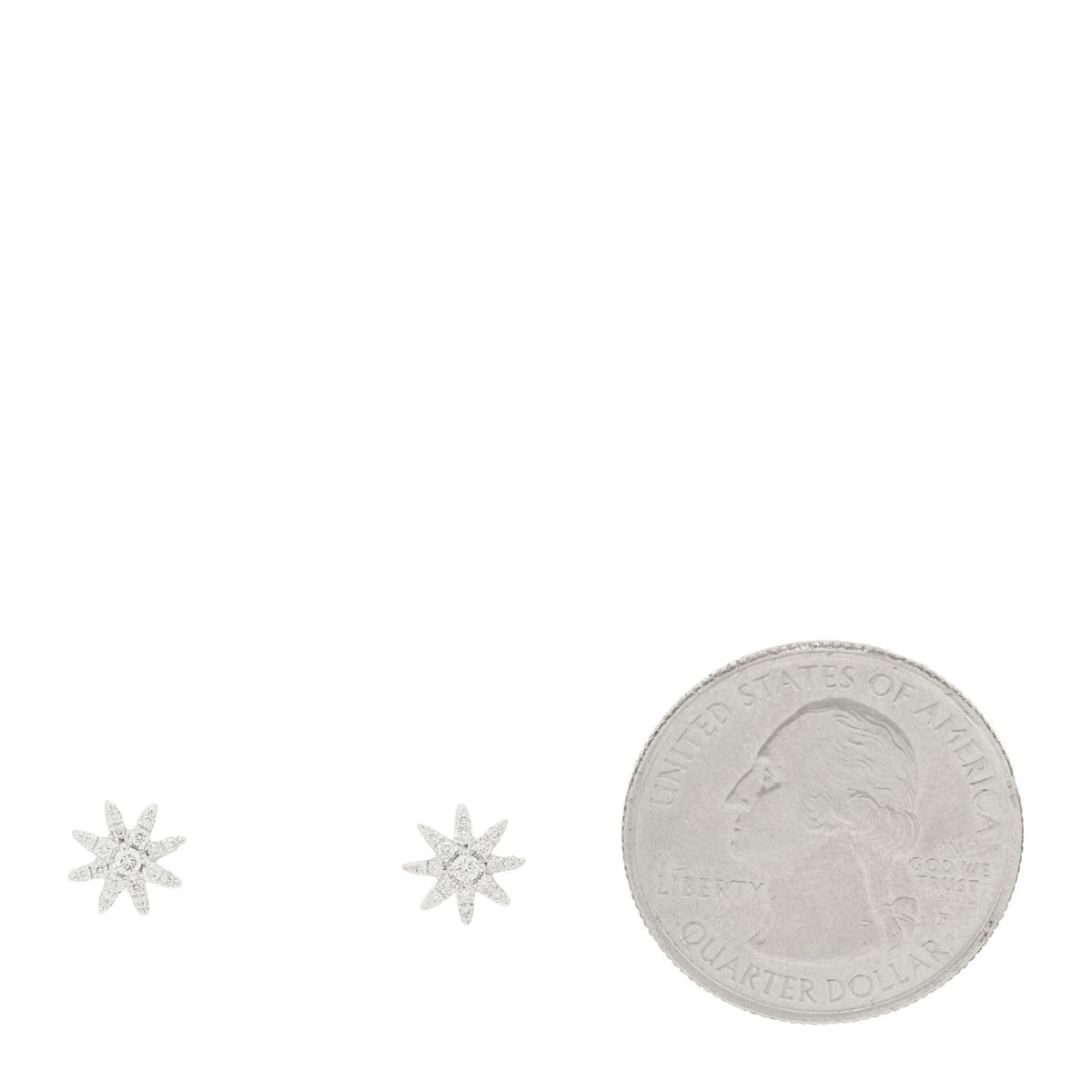 David Yurman 18K White Gold Diamond Petite Starburst Earrings 2 of 4