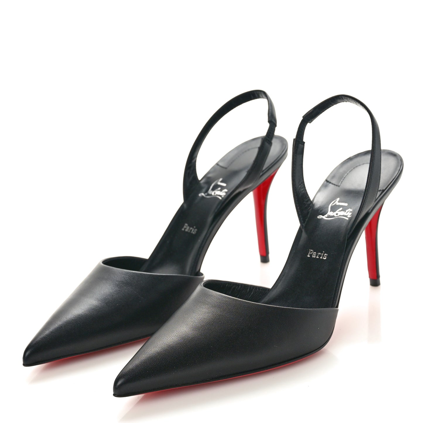 Calfskin O Kate Slingback 100 Pumps 39.5 Black