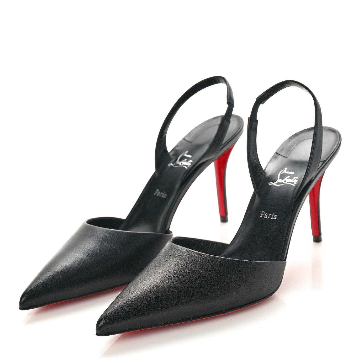 Christian Louboutin Calfskin O Kate Slingback 100 Pumps 39.5 Black 3 of 9
