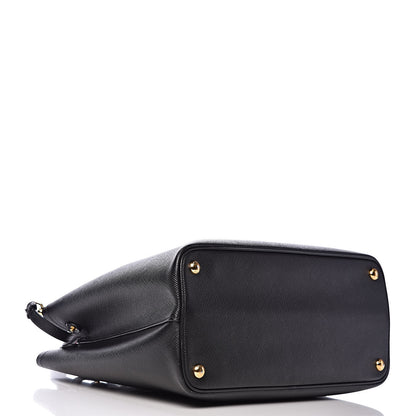 Prada Saffiano Cuir Medium Double Bag Black Fuoco 4 of 18