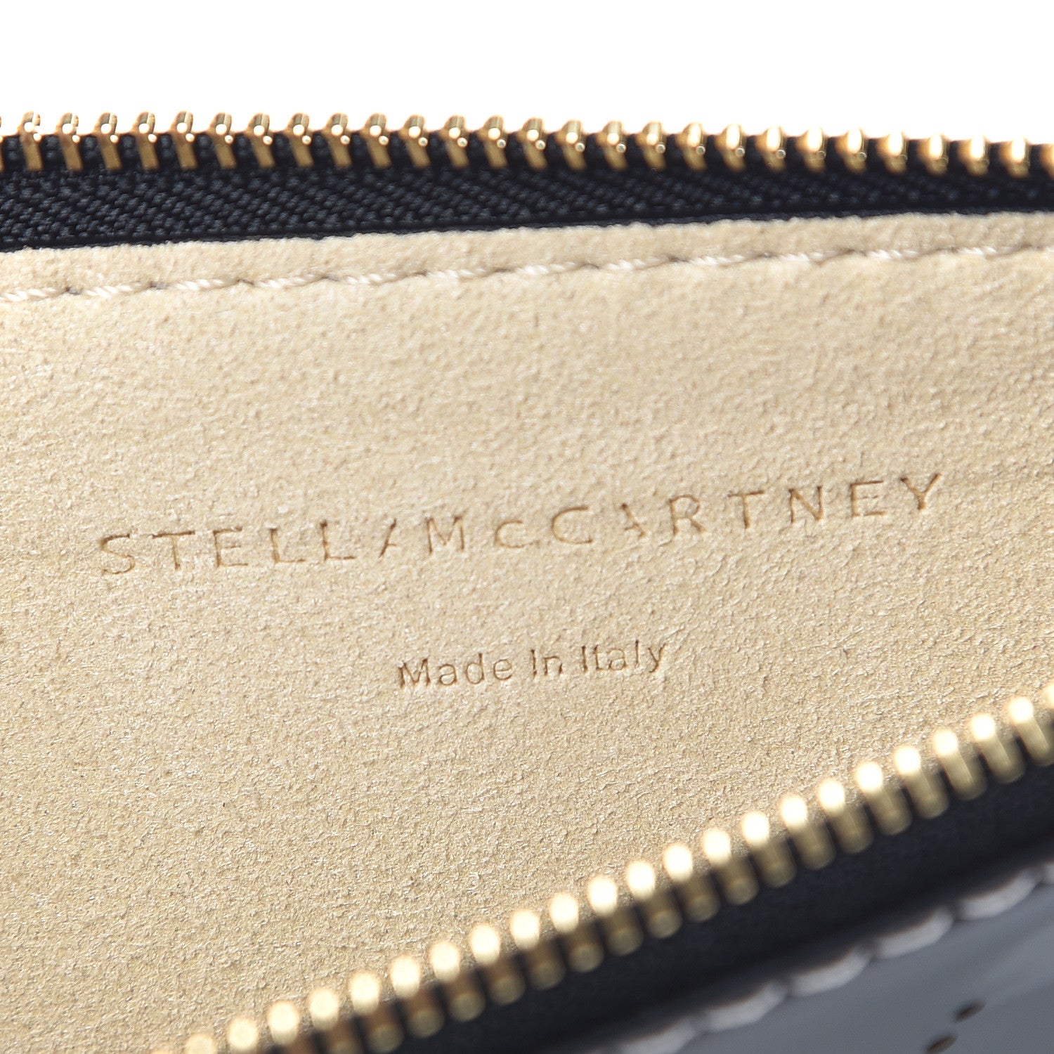 Stella McCartney Patent Faux Leather Perforated Logo Pouch Black 8 of 9