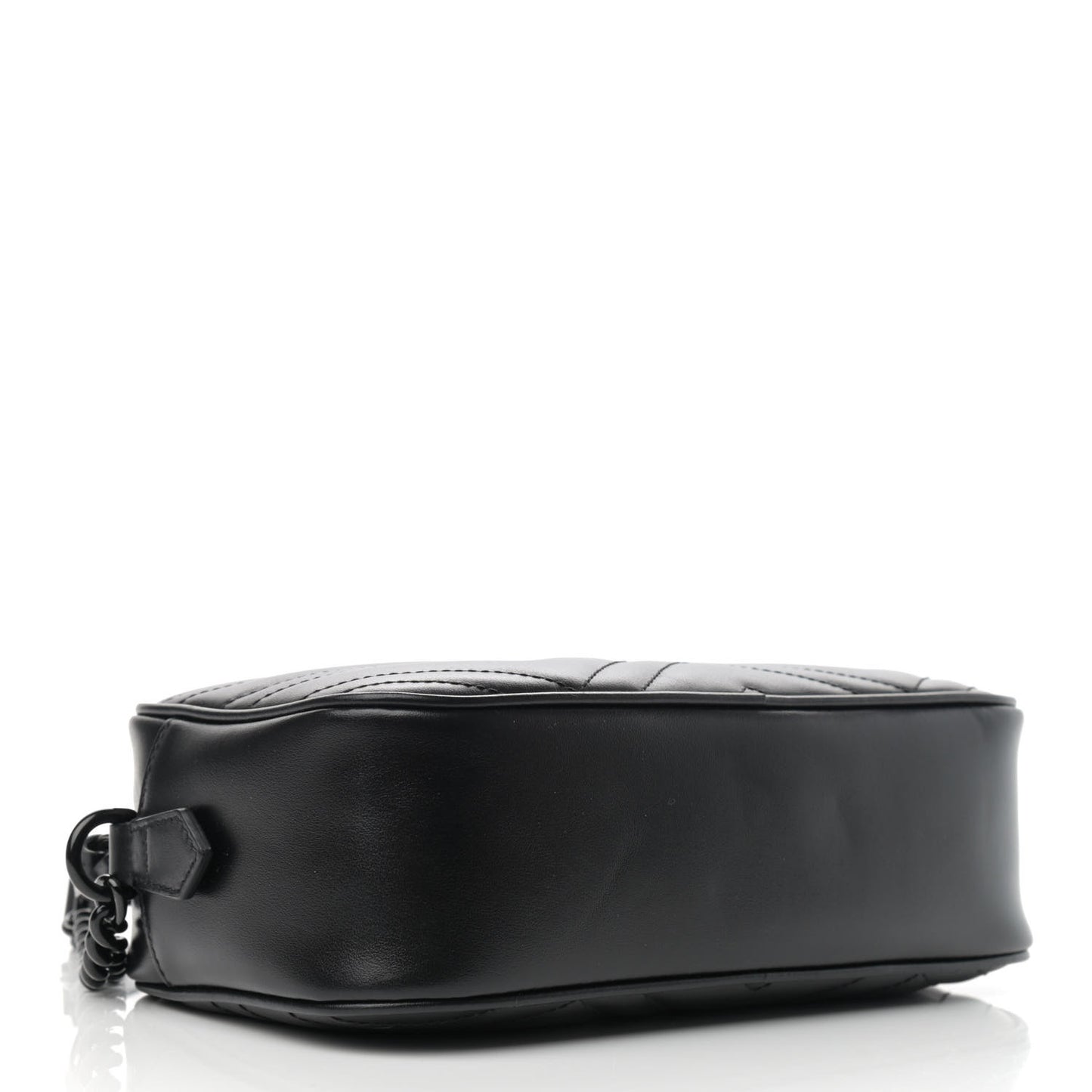 Calfskin Matelasse Monochrome Small GG Marmont Chain Shoulder Bag Black