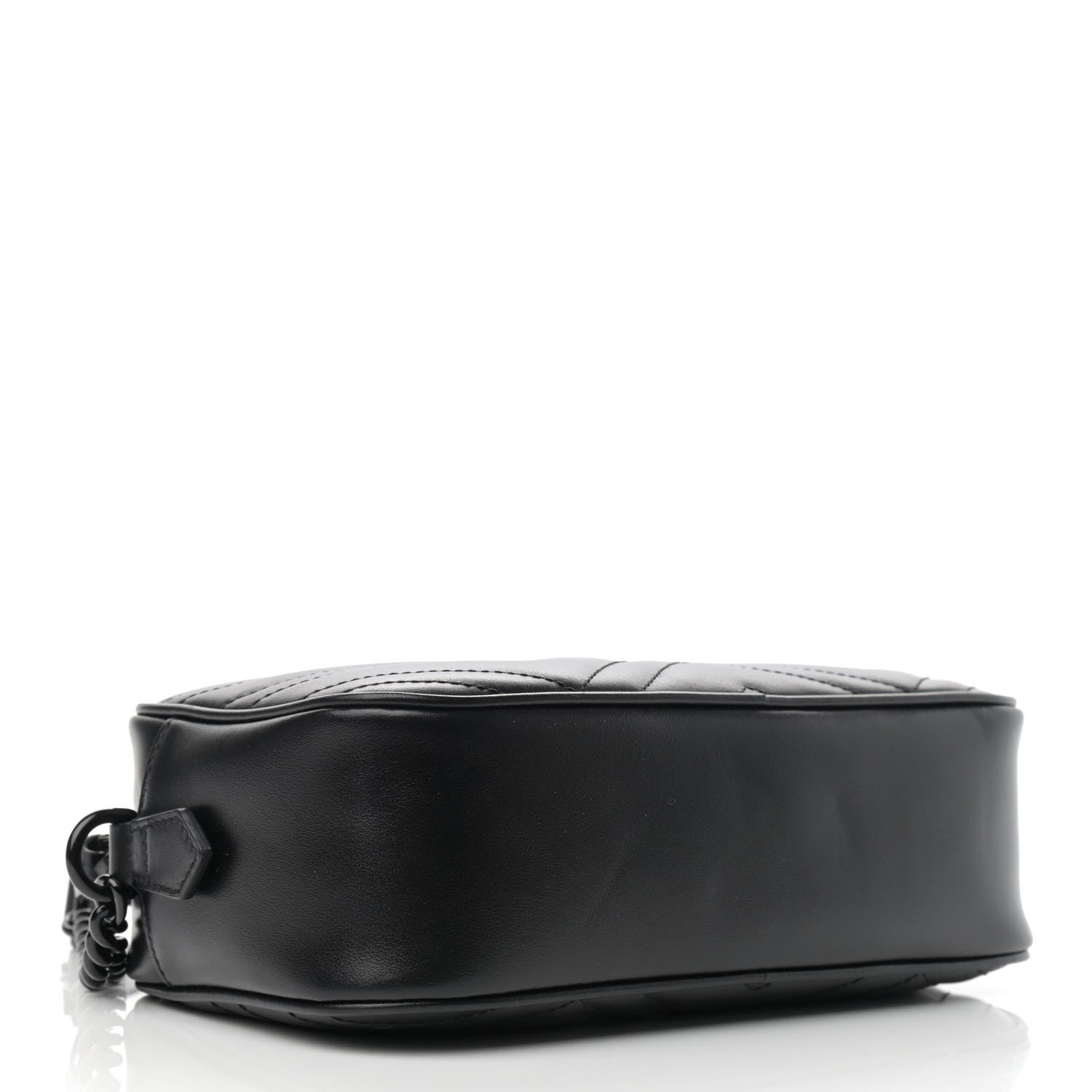 Gucci Calfskin Matelasse Monochrome Small GG Marmont Chain Shoulder Bag Black 3 of 12