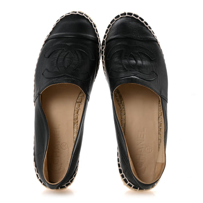 Chanel Lambskin CC Espadrilles 38 Black 2 of 10
