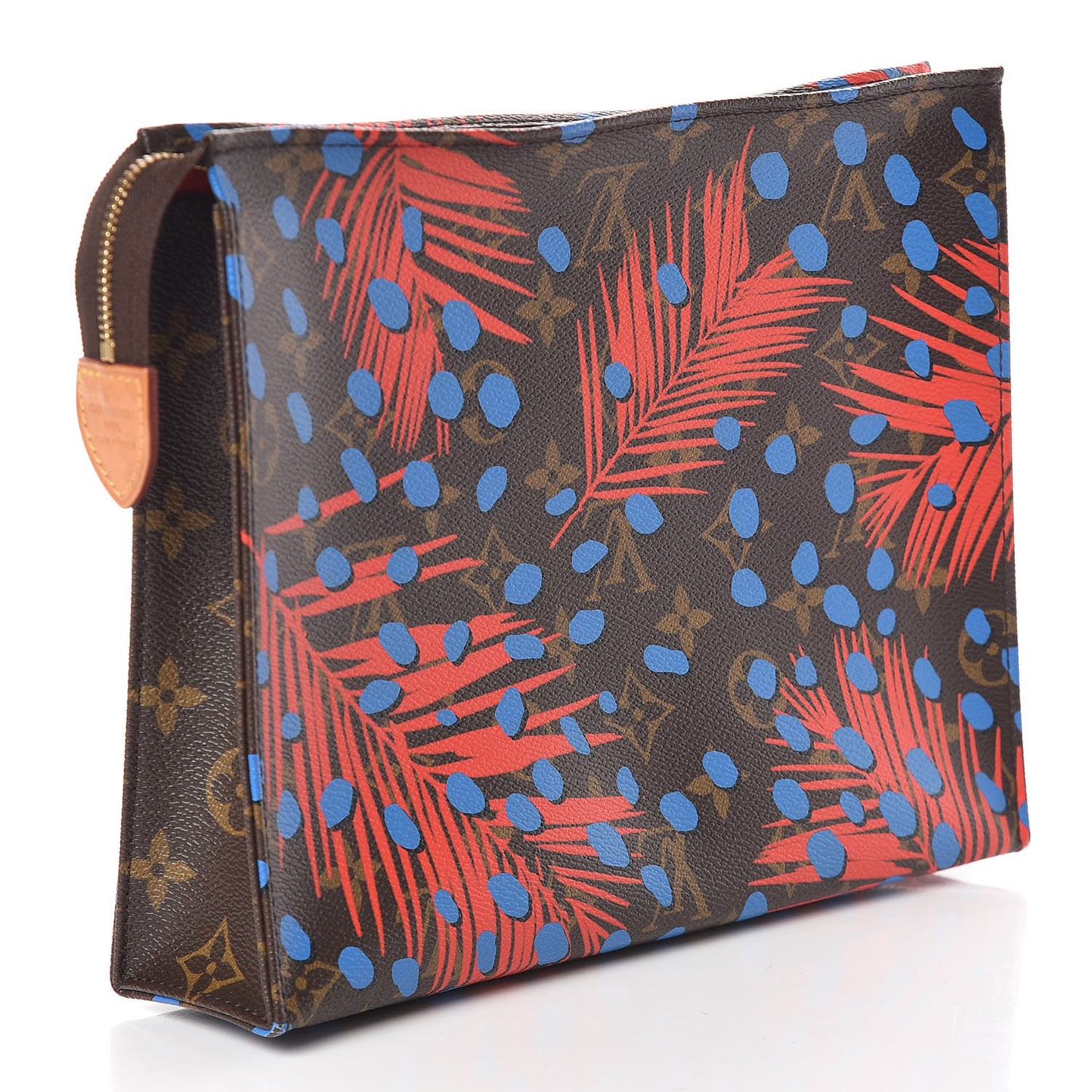 Monogram Jungle Dots Toiletry Pouch 26 Coquelicot Denim