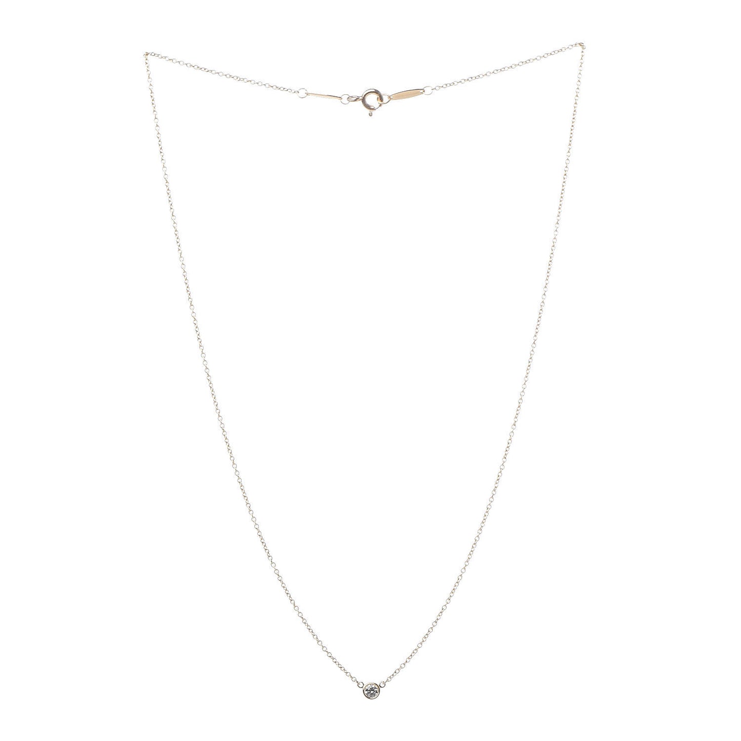 18K Yellow Gold Diamond .08ct Elsa Peretti Diamonds by the Yard Pendant Necklace