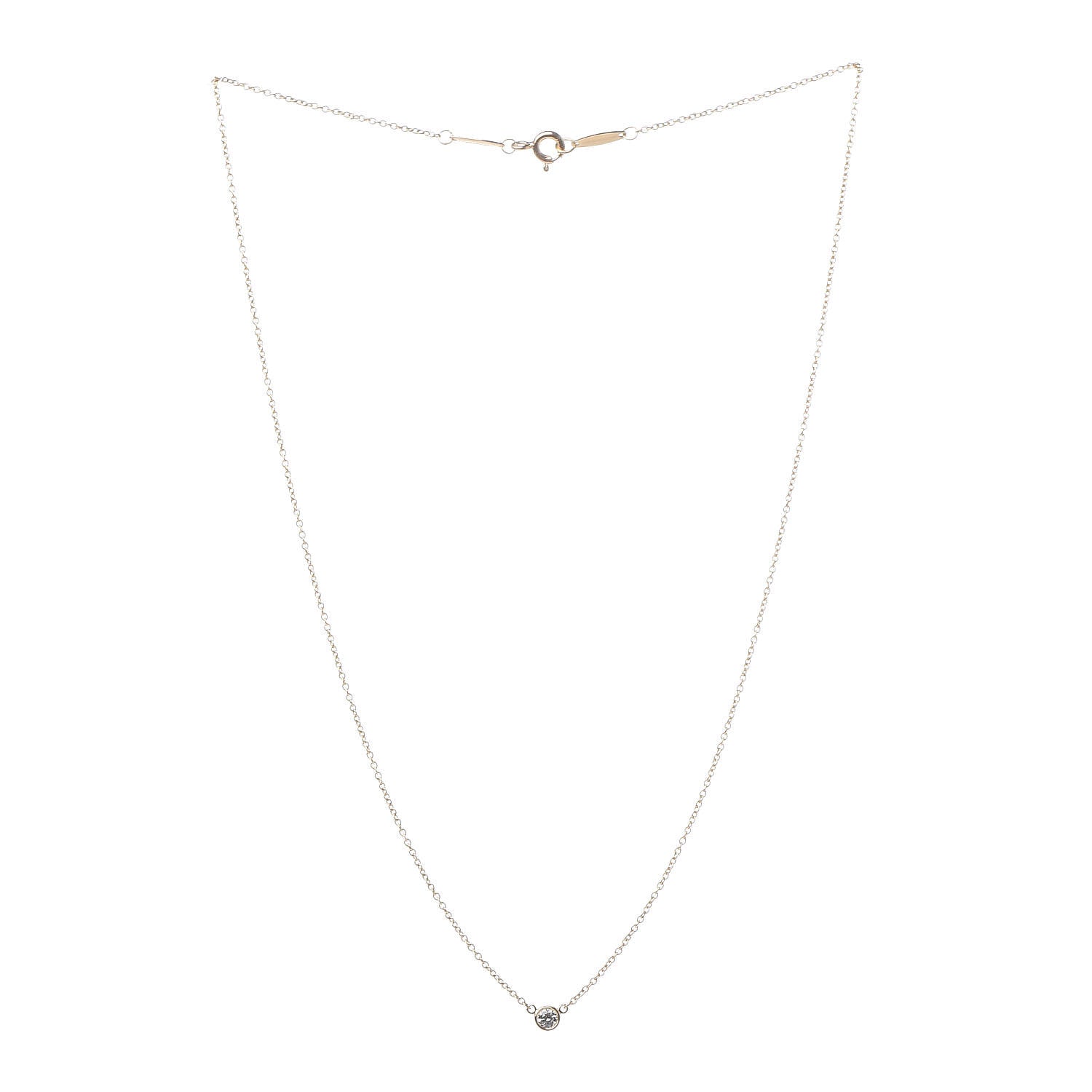 Tiffany 18K Yellow Gold Diamond .08ct Elsa Peretti Diamonds by the Yard Pendant Necklace 3 of 7