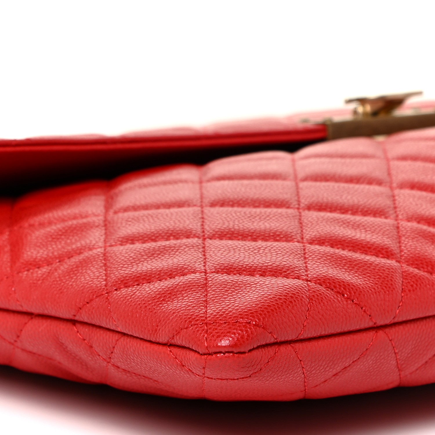 Chanel Caviar Quilted Large Golden Class Pouch Red 8 of 11