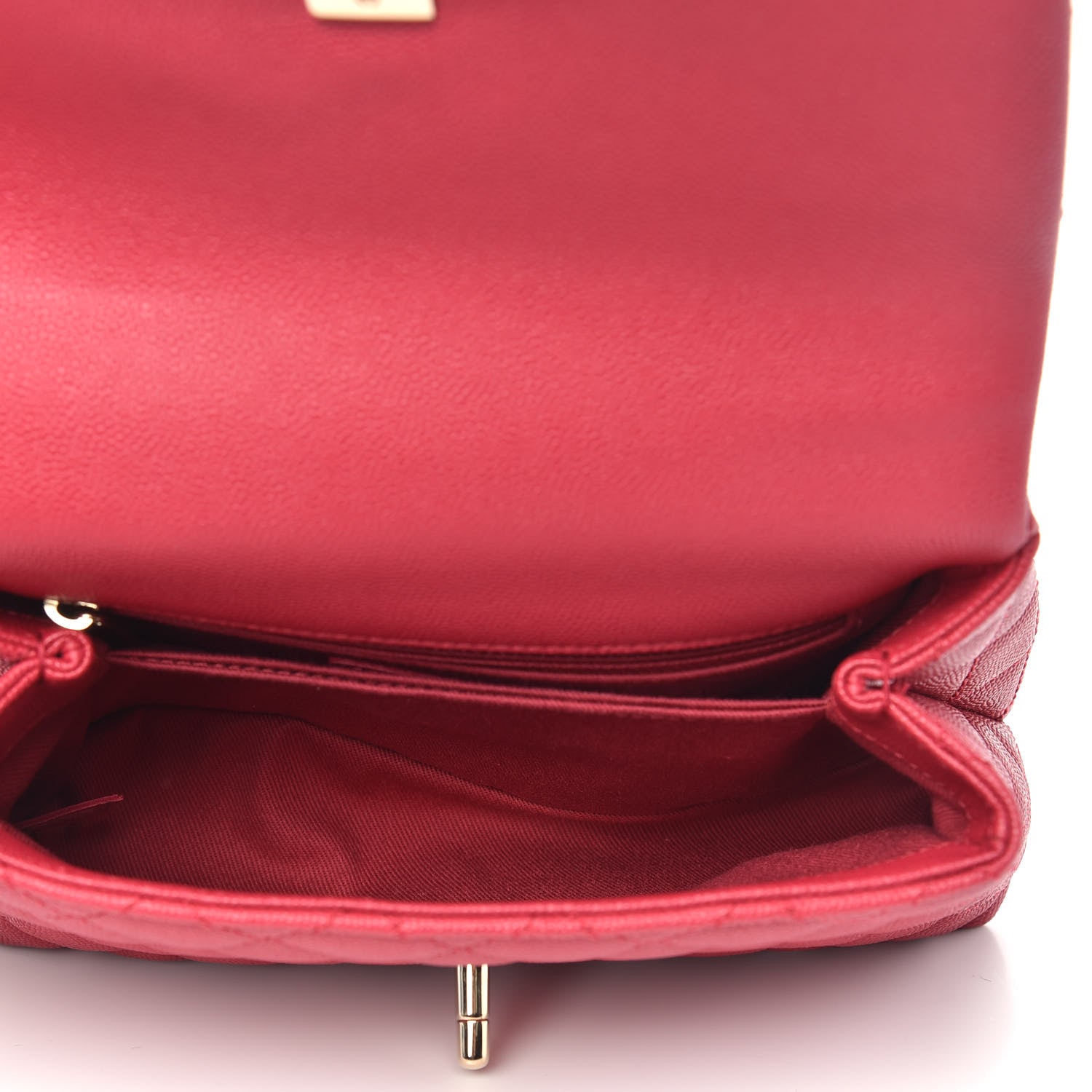 Chanel Caviar Quilted Mini Coco Handle Flap Fuchsia 5 of 11