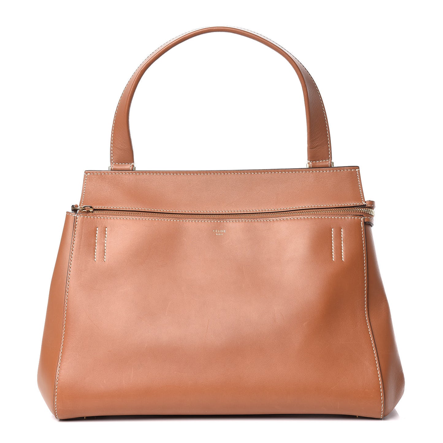 Smooth Calfskin Large Edge Shoulder Bag Camel