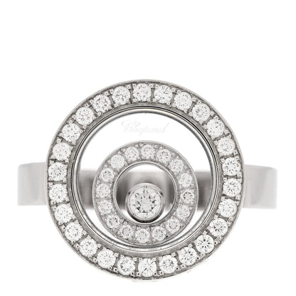 Chopard 18K White Gold Diamond Happy Spirit Ring 53 6.5 1 of 8