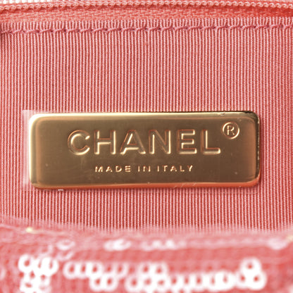 Chanel Sequin Quilted Medium 19 Flap Coral 8 of 10