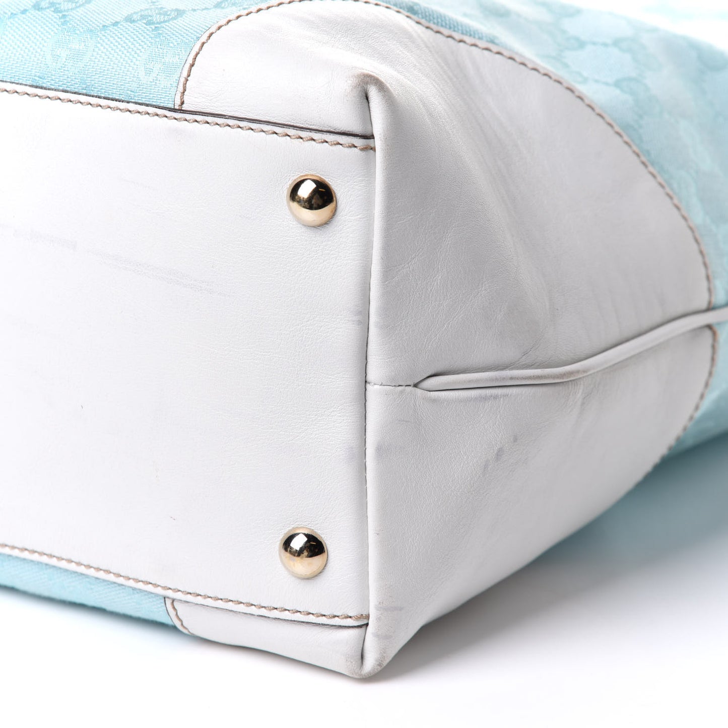 Monogram Tote Turquoise White