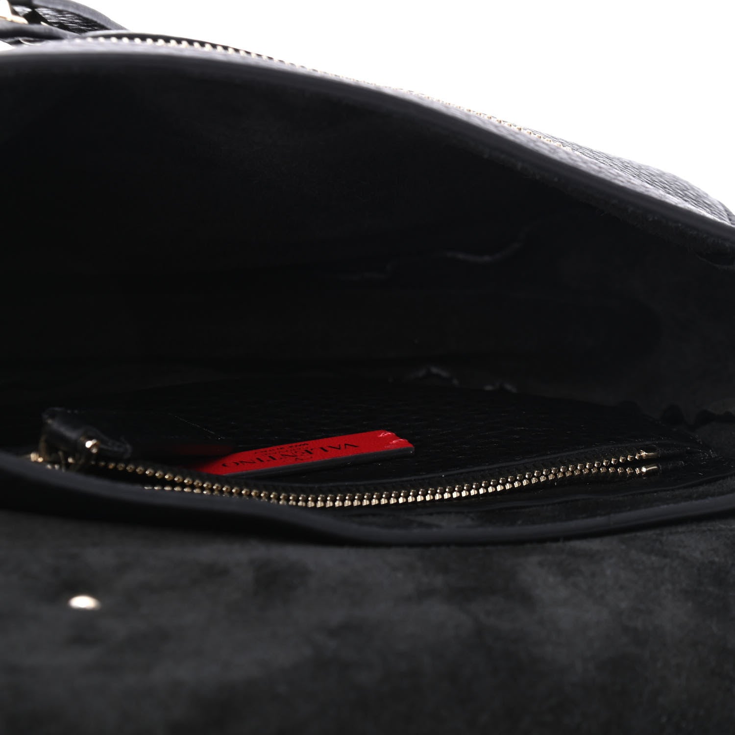 Valentino Garavani Grained Calfskin Rockstud Saddle Bag Black 4 of 4