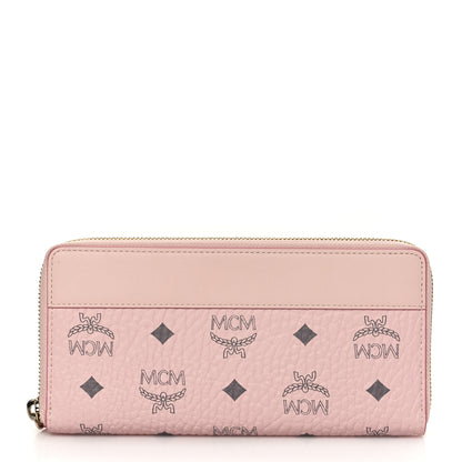 MCM Visetos Large Zip Around Wallet Pink 1 of 7
