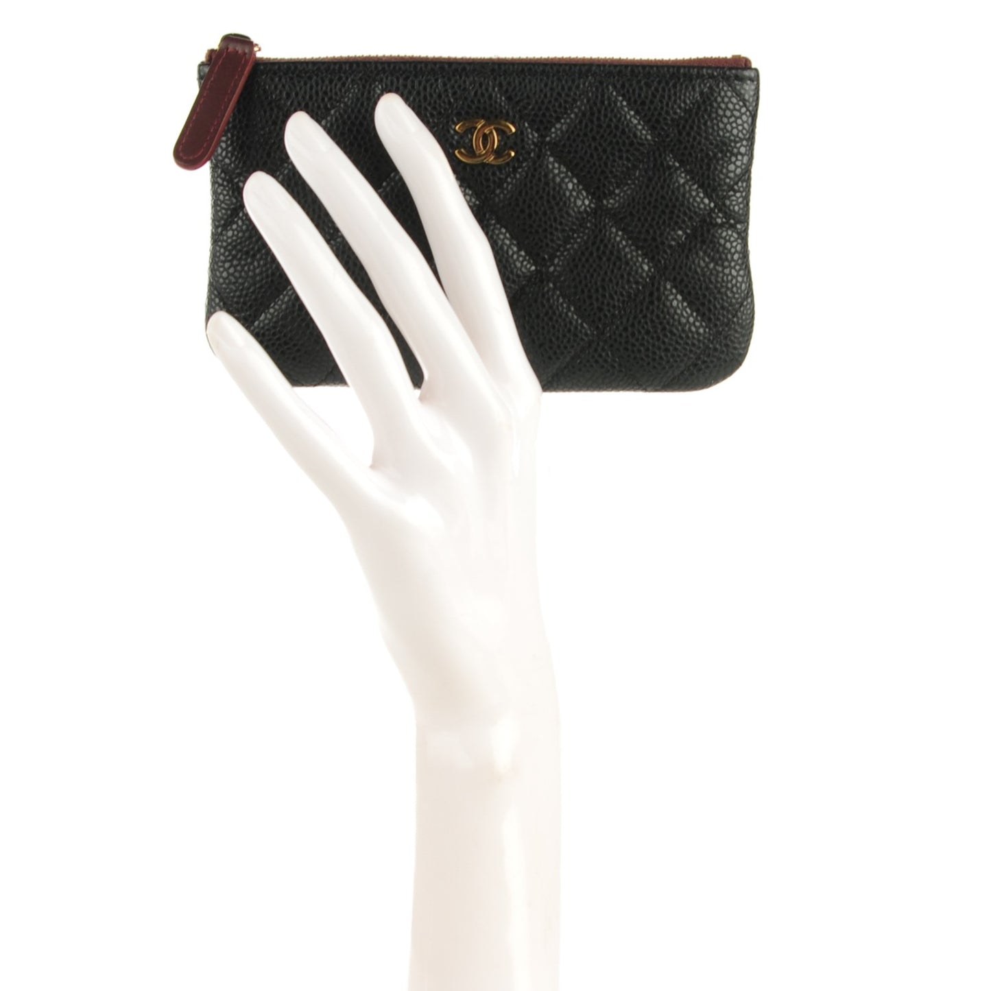 Caviar Quilted Coin Purse Case Black