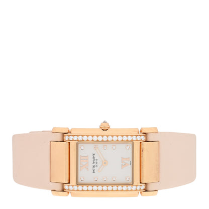 Patek Philippe 18K Rose Gold Satin Diamond 25mm Twenty-4 Quartz Watch White 4920R-010 2 of 5