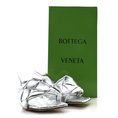 Bottega Veneta Laser Nappa Maxi Intrecciato Lido 90mm Mule Sandals 37.5 Silver 9 of 9