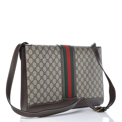 Gucci GG Supreme Monogram Web Messenger Bag Brown 2 of 8