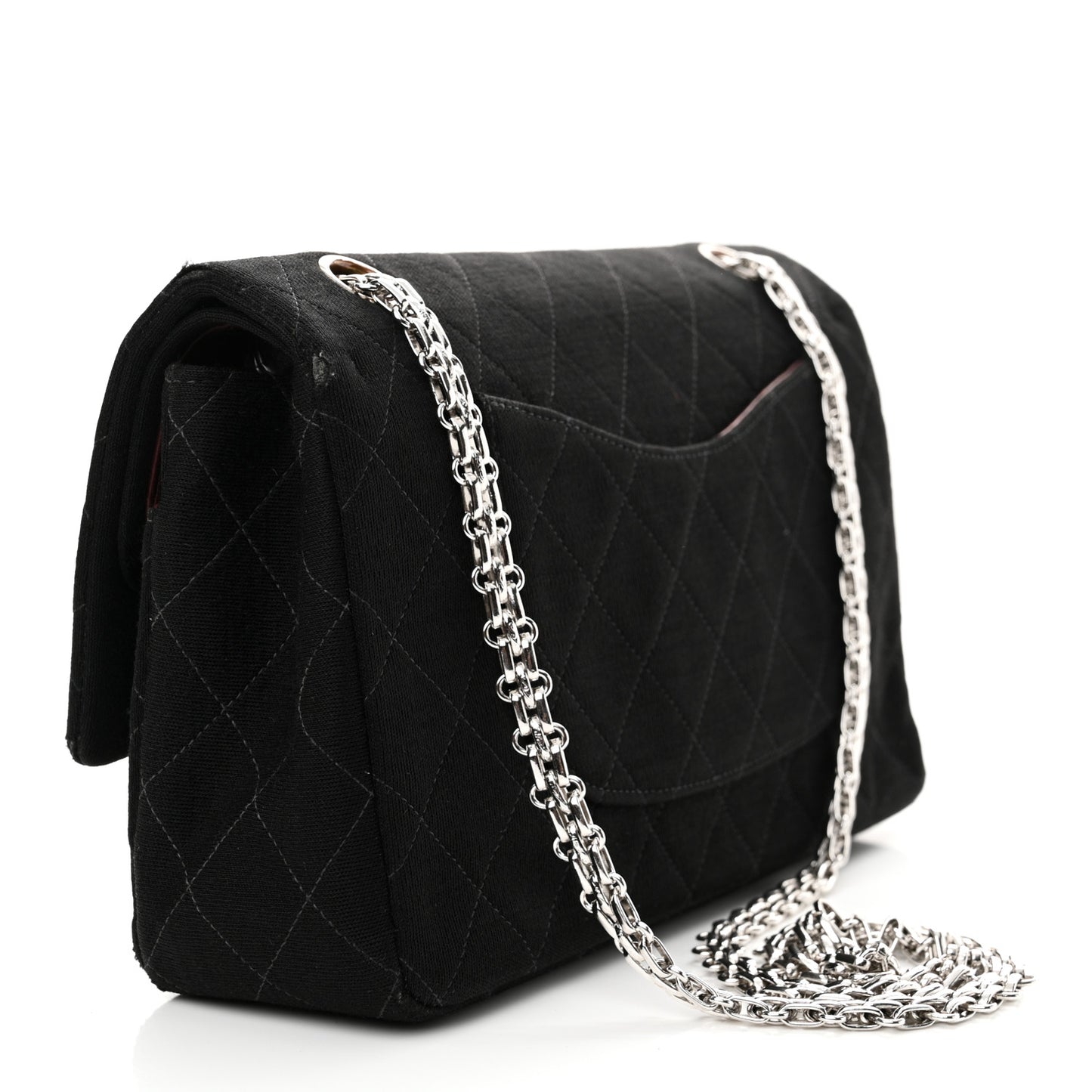 Jersey Quilted Medium Double Flap Black