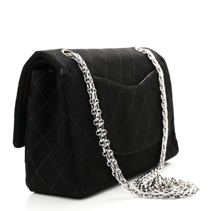 Chanel Jersey Quilted Medium Double Flap Black 3 of 23