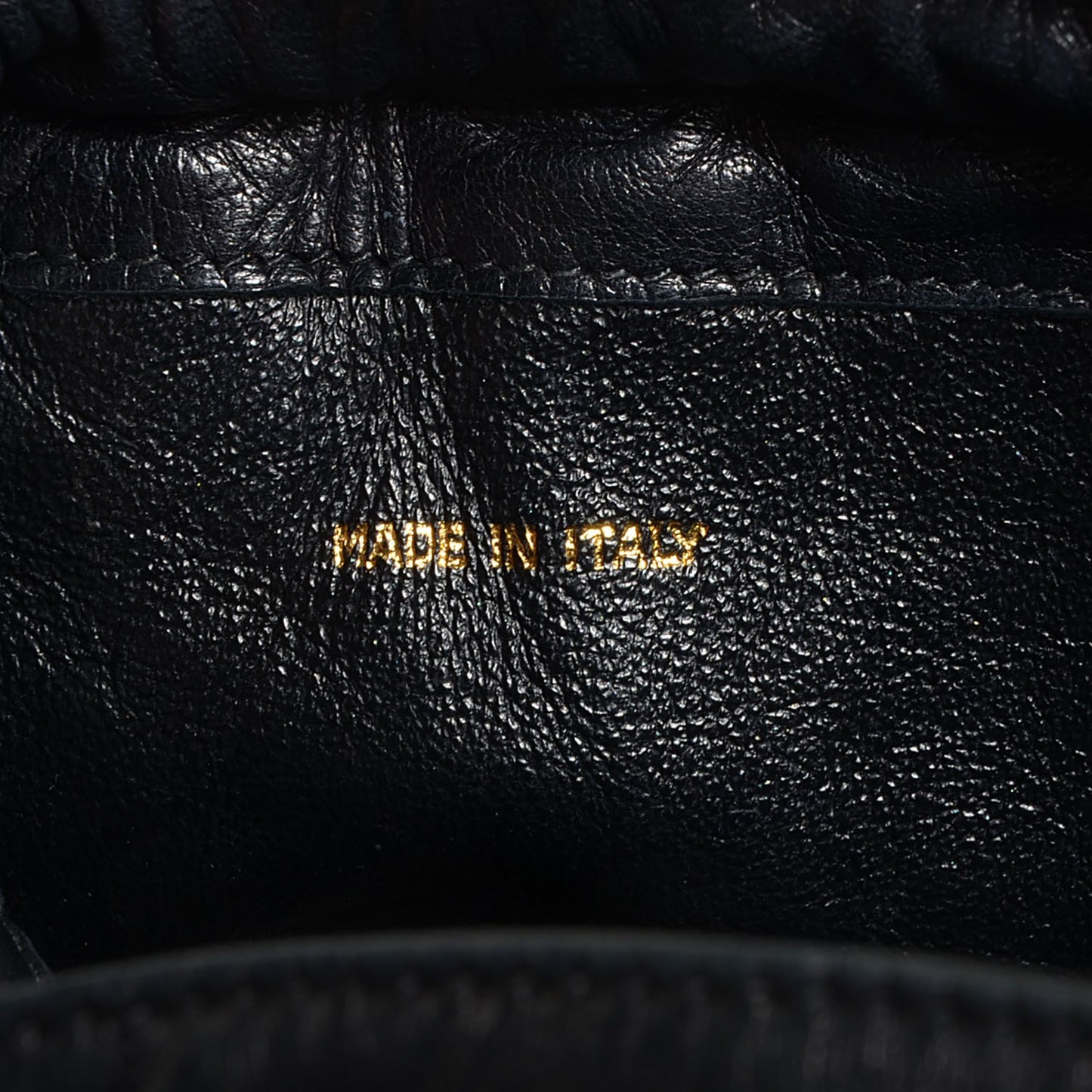 Lambskin Drawstring Pouch Bag Black
