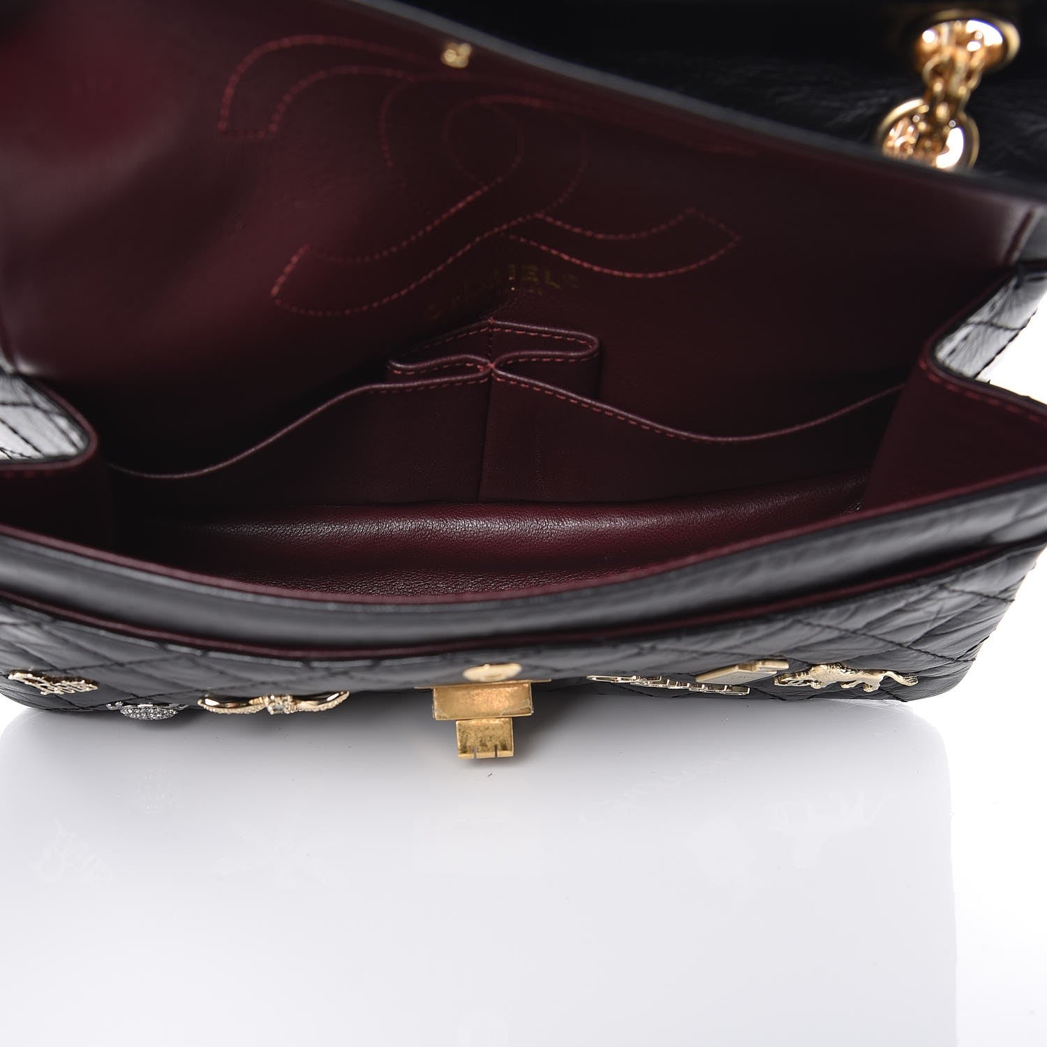 Chanel Aged Calfskin Lucky Charms 2.55 Reissue 225 Flap Black 5 of 7